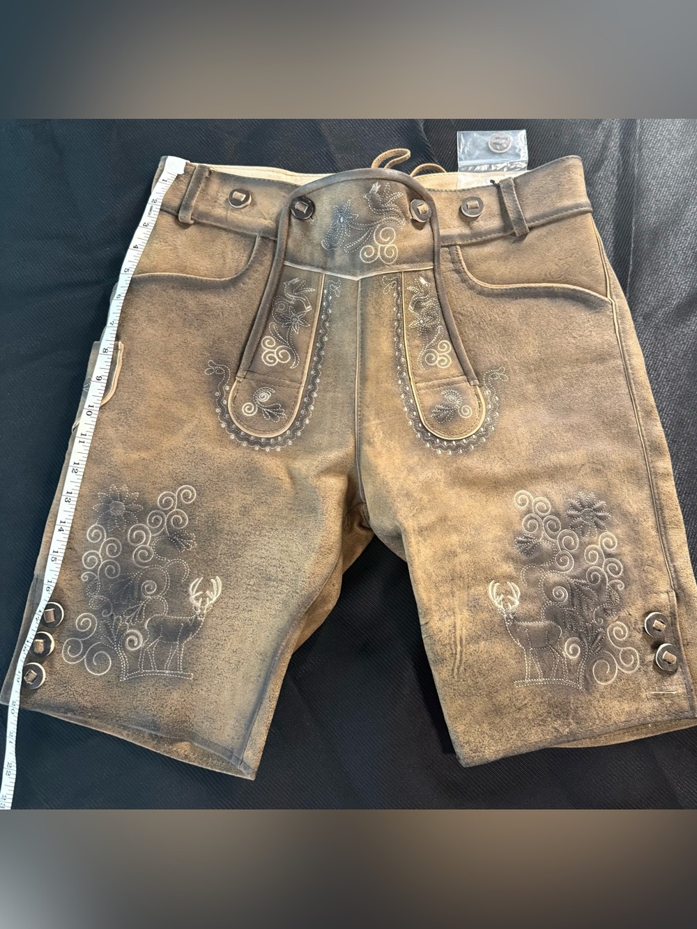 NWT Lederhosen Store Authentic Bavarian Leather Lederhosen Oktoberfest Men Sz 32